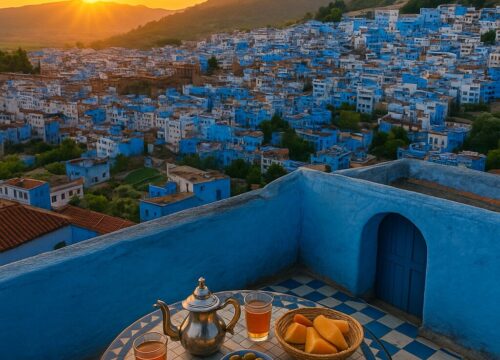 Chefchaouen Rooftop Sunrise: Morning Above the Blue City