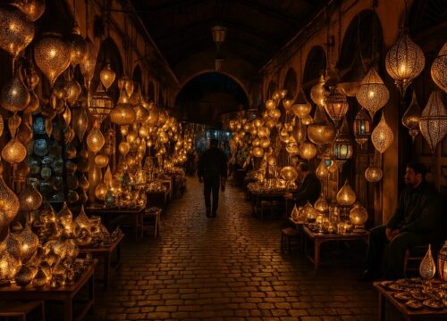 Marrakech Lamp Market by Night