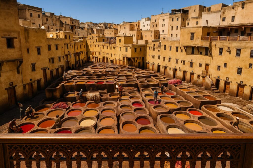 Fes Tannery Vista: A Living Canvas of Moroccan Craft