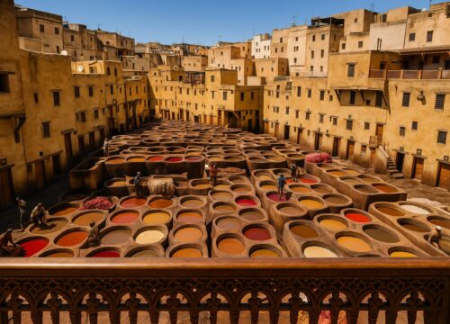 Fes Tannery Vista: A Living Canvas of Moroccan Craft
